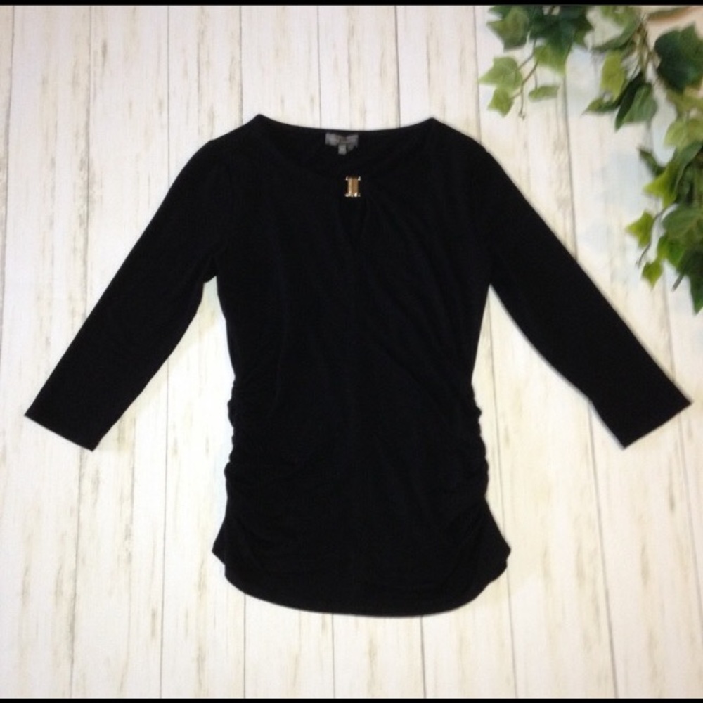 Women's Vince Camuto Black Ruched Blouse Size XS